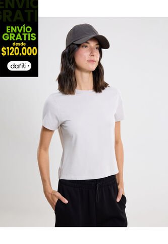 Camiseta Para Mujer Manga Corta Cuello Redondo Color Gris Marca Atmos #31090203 Atmos