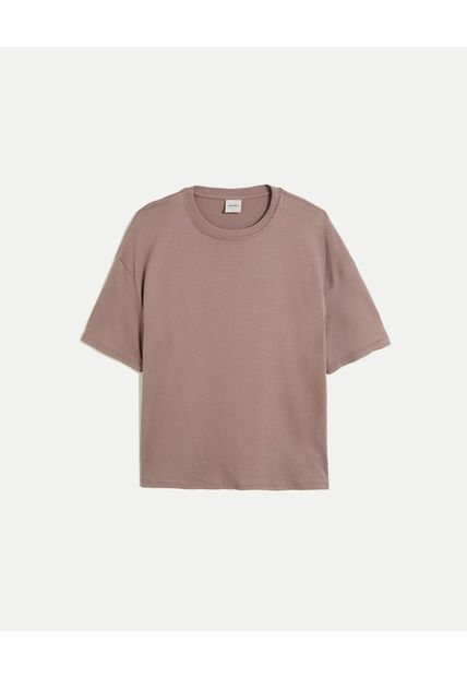 Camiseta Para Mujer Manga Corta Cuello Redondo Color Rosa Marca Atmos #31090264