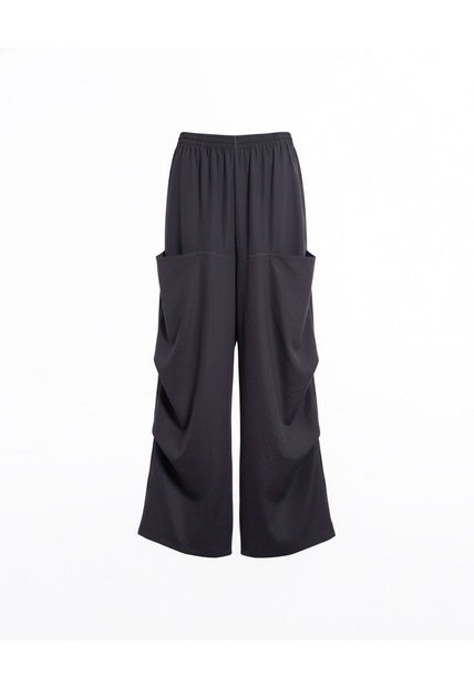 Pantalón Parachute Microcomfort Para Mujer  Deportiva  Color Negro Marca Atmos