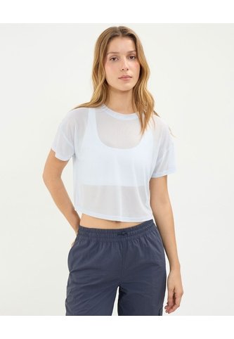 Camiseta Deportiva Manga Corta Malla Para Mujer  Deportiva  Color Azul Marca Atmos Atmos