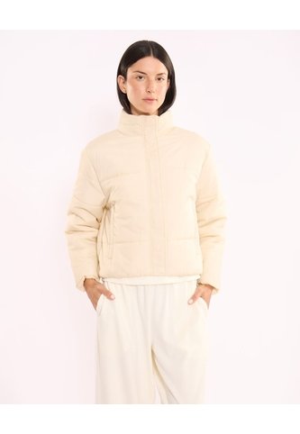 Chaqueta Acolchada Cuello Alto Para Mujer  Deportiva  Color Beige Marca Atmos Atmos