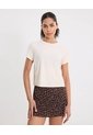 Camiseta Boxy Con Bonding Para Mujer  Deportiva  Color Beige Marca Atmos de Atmos
