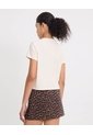 Camiseta Boxy Con Bonding Para Mujer  Deportiva  Color Beige Marca Atmos de Atmos