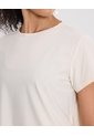 Camiseta Boxy Con Bonding Para Mujer  Deportiva  Color Beige Marca Atmos de Atmos