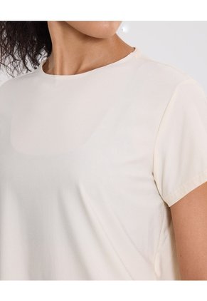 Camiseta Boxy Con Bonding Para Mujer Deportiva Color Beige Marca Atmos