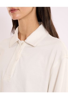 Polo Manga Larga En Algodón Para Mujer  Deportiva  Color Blanco Marca Atmos