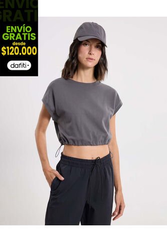 Camiseta Para Mujer Manga Corta Cuello Redondo Color Gris Marca Atmos #31090217 Atmos