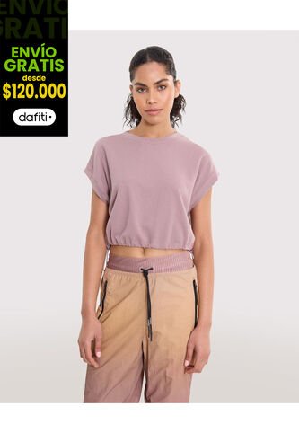 Camiseta Para Mujer Manga Corta Cuello Redondo Color Rosa Marca Atmos #31090218 Atmos