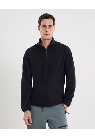 Buzo Half Zipper Polar  Para Hombre Negro Atmos Atmos