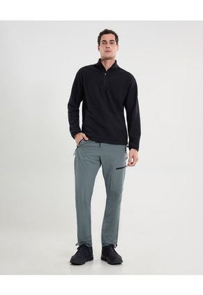 Buzo Half Zipper Polar  Para Hombre Negro Atmos