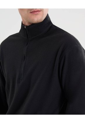 Buzo Half Zipper Polar  Para Hombre Negro Atmos