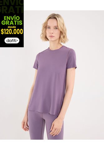 Camiseta Para Mujer Manga Corta Cuello Redondo Color Morado Marca Atmos #31090239 Atmos