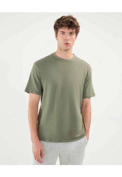 Camiseta Regular Fit Manga Corta  Para Hombre Verde Atmos