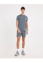 Camiseta Deportiva Manga Corta Regular Fit  Para Hombre Gris Atmos de Atmos