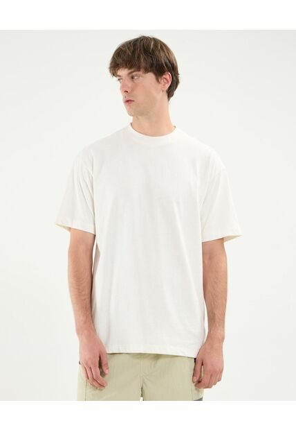 Camiseta Básica Manga Corta Oversize  Para Hombre Blanco Atmos