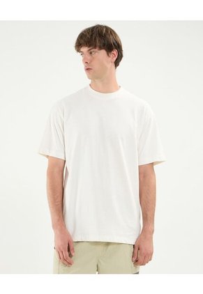 Camiseta Básica Manga Corta Oversize Para Hombre Blanco Atmos