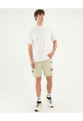 Camiseta Básica Manga Corta Oversize Para Hombre Blanco Atmos