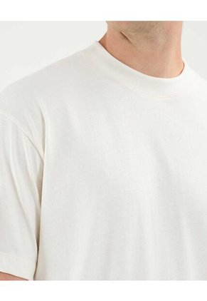 Camiseta Básica Manga Corta Oversize Para Hombre Blanco Atmos