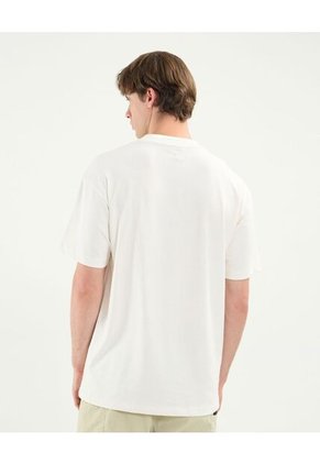 Camiseta Básica Manga Corta Oversize Para Hombre Blanco Atmos