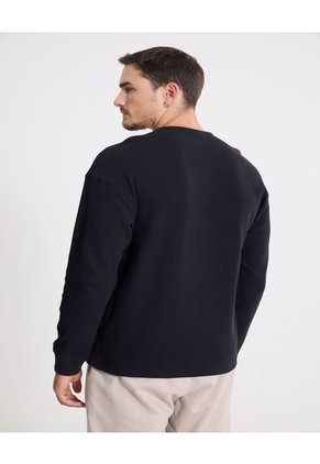 Camiseta  Para Hombre Manga Larga Cuello Redondo Color Negro Marca Atmos #32090254