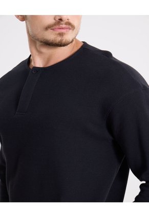 Camiseta  Para Hombre Manga Larga Cuello Redondo Color Negro Marca Atmos #32090254