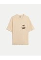 Camiseta Oversize Con Estampado  Para Hombre Crema Atmos de Atmos