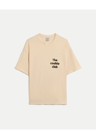 Camiseta Oversize Con Estampado  Para Hombre Crema Atmos Atmos