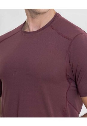 Camiseta Con Cuello En Contraste  Para Hombre Vino Atmos
