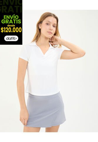Polo Para Mujer Manga Corta Color Marfil Marca Atmos #31110007 Atmos