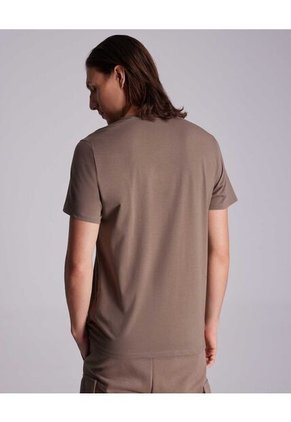 Camiseta Regular Fit Manga Corta Para Hombre Café Atmos