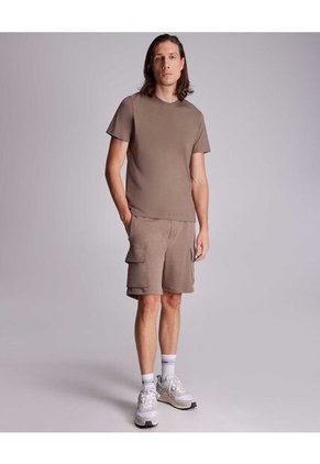Camiseta Regular Fit Manga Corta Para Hombre Café Atmos