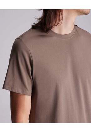 Camiseta Regular Fit Manga Corta Para Hombre Café Atmos