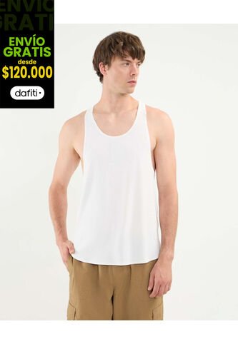 Camiseta Para Hombre Manga Sisa Cuello Redondo Color Marfil Marca Atmos #32090207 Atmos