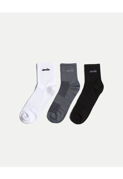 Medias Para Hombre Caña Corta Color Gris Marca Atmos #32980031