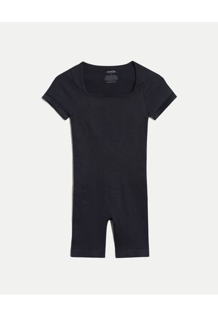 Enterizo Para Mujer Manga Corta Color Negro Marca Atmos #31320032
