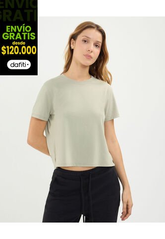 Camiseta Para Mujer Manga Corta Cuello Redondo Color Verde Marca Atmos #31090201 Atmos