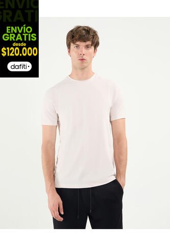 Camiseta Para Hombre Manga Corta Cuello Redondo Color Beige Marca Atmos #32090200 Atmos