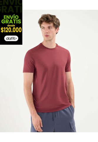 Camiseta Para Hombre Manga Corta Cuello Redondo Color Vino Marca Atmos #32090201 Atmos