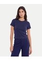 Camiseta Boxy Básica  Para Mujer Azul Atmos de Atmos