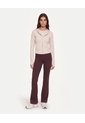 Buzo Crop Full Zipper Hoodie Plush  Para Mujer Beige Atmos de Atmos