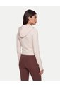 Buzo Crop Full Zipper Hoodie Plush  Para Mujer Beige Atmos de Atmos