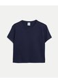 Camiseta Boxy Básica  Para Mujer Azul Atmos de Atmos