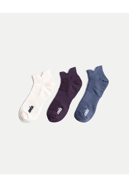 Pack X 3 Medias Tobilleras X3 Para Mujer Morado Atmos