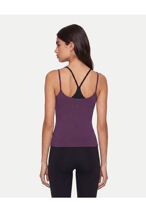 Camiseta Tank Doble Top Contraste Aerius Skin  Para Mujer Morado Atmos