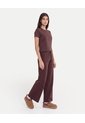 Camiseta Boxy Básica  Para Mujer Café Atmos de Atmos