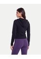 Buzo Crop Full Zipper Hoodie Plush  Para Mujer Negro Atmos de Atmos