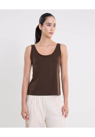 Camiseta Sin Mangas Ligera Plush  Para Mujer Café Atmos Atmos