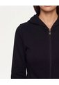 Buzo Crop Full Zipper Hoodie Plush  Para Mujer Negro Atmos de Atmos