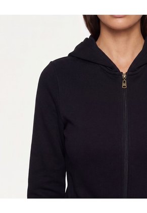 Buzo Crop Full Zipper Hoodie Plush  Para Mujer Negro Atmos