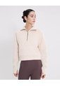 Chaqueta Acolchada Half Zipper Fit Relajado  Para Mujer Crema Atmos de Atmos